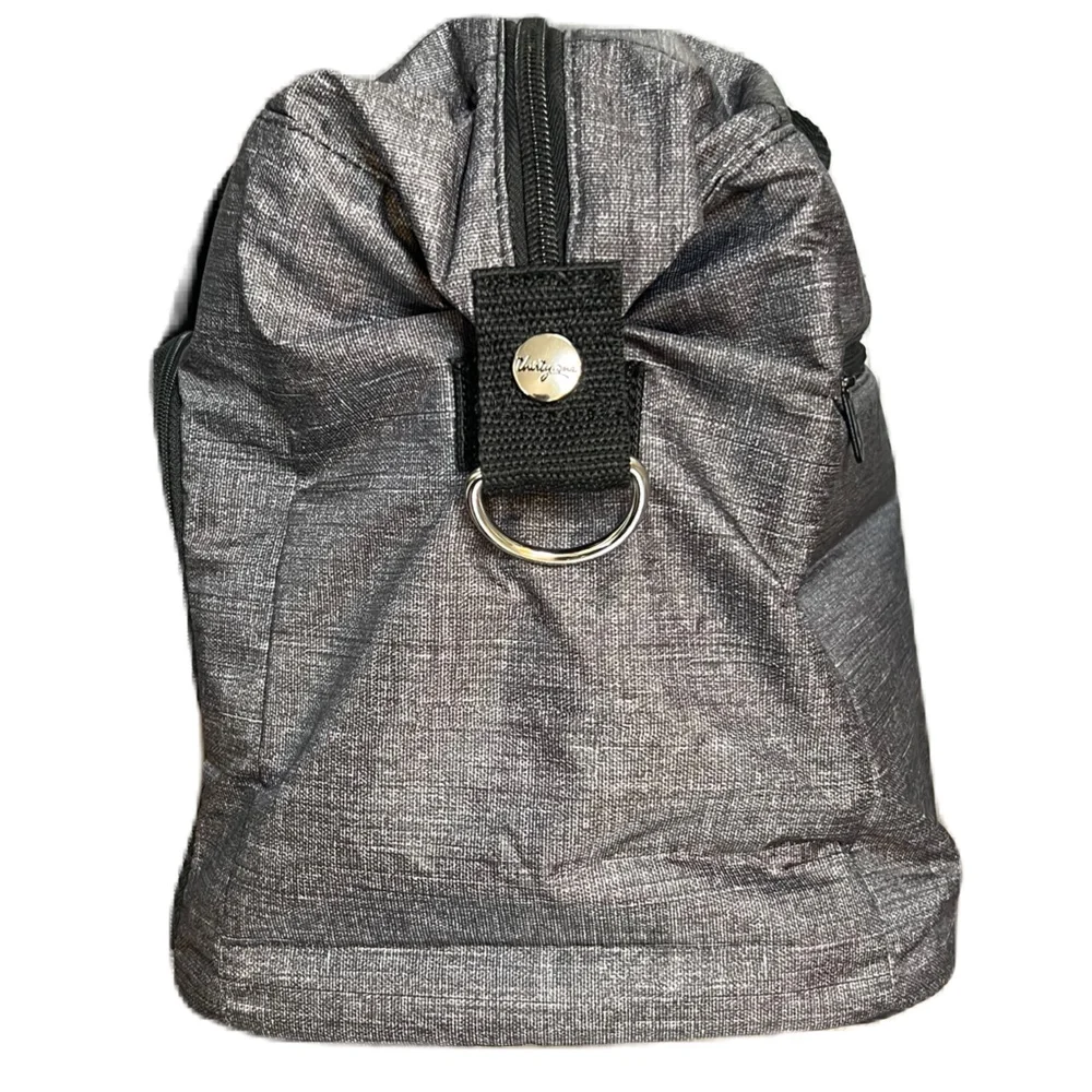 Thirty-One Gray Embroidered Letter “F” Large Soft plastic lined bag